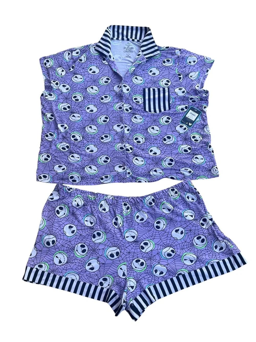 Nightmare Before Christmas Women's Top and Shorts Pajama Set, 2-Piece, Size 2X - Picture 2 of 9
